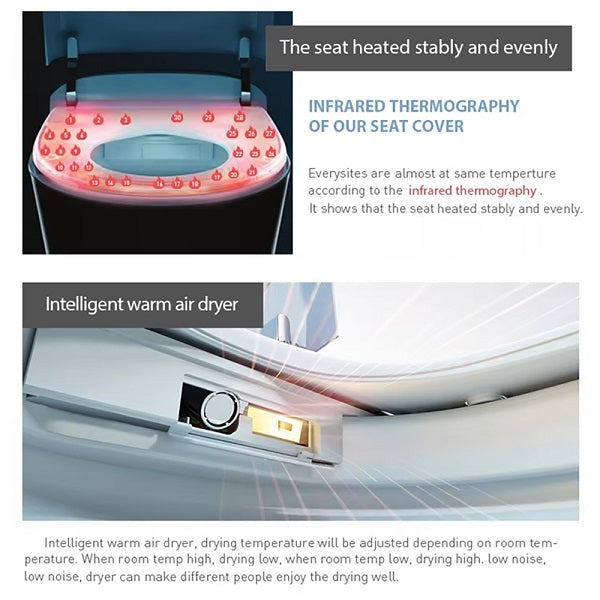 Cascada Florence Smart Bidet Toilet, ADA, Auto Open Lid & Heated Wash System