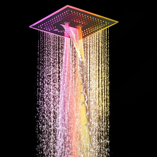 Cascada Davos 16" Matte Black LED Music Shower System - Cascada Showers