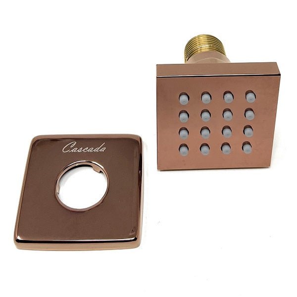 Cascada Rose Gold 2” Square Body Spray Shower Jet with built-in 16-Nozzles