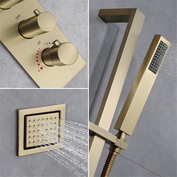 Cascada Riviera 12"x36" LED Bluetooth Shower System - Cascada Showers