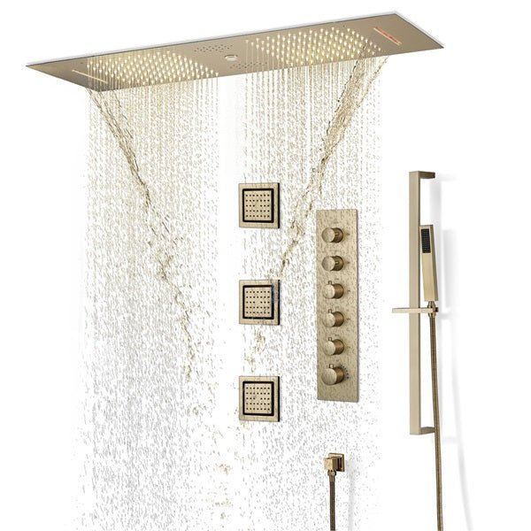 Cascada Riviera 12"x36" LED Bluetooth Shower System - Cascada Showers