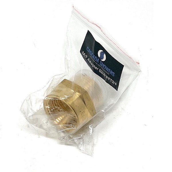G Thread (Metric BSPP) Male to NPT Female Adapter - Lead Free (3/4" x 3/4") - Cascada Showers