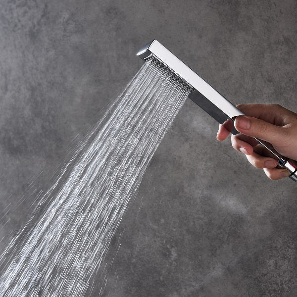 Cascada handheld shower with brass holder and stainless steel hose