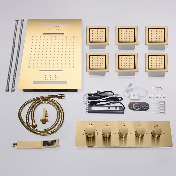 Complete Cascada shower kit with all hardware and installation accessories