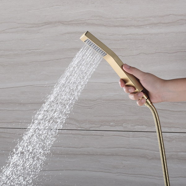 Hand shower and stainless steel hose included with Cascada Cortona system