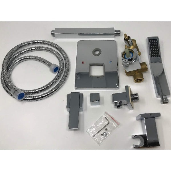 20"x40" Rainfall LED Shower Set Double-Function Valve, Handheld Shower - Cascada Showers