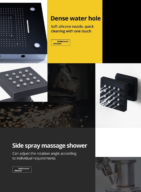 23"x31" Luxurious Classic Design waterfall & rainfall LED shower system β 6 mode - Cascada Showers