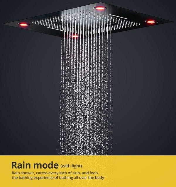 23"x31" Luxurious Classic Design waterfall & rainfall LED shower system β 6 mode - Cascada Showers