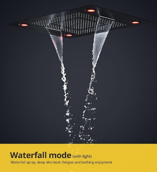 23"x31" Luxurious Classic Design waterfall & rainfall LED shower system β 6 mode - Cascada Showers