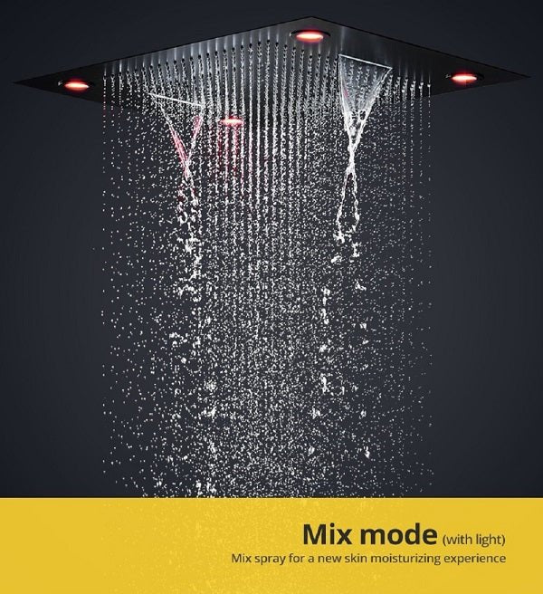 23"x31" Luxurious Classic Design waterfall & rainfall LED shower system β 6 mode - Cascada Showers