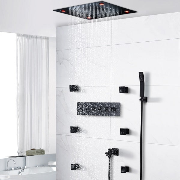 23"x31" Luxurious Classic Design waterfall & rainfall LED shower system β 6 mode - Cascada Showers