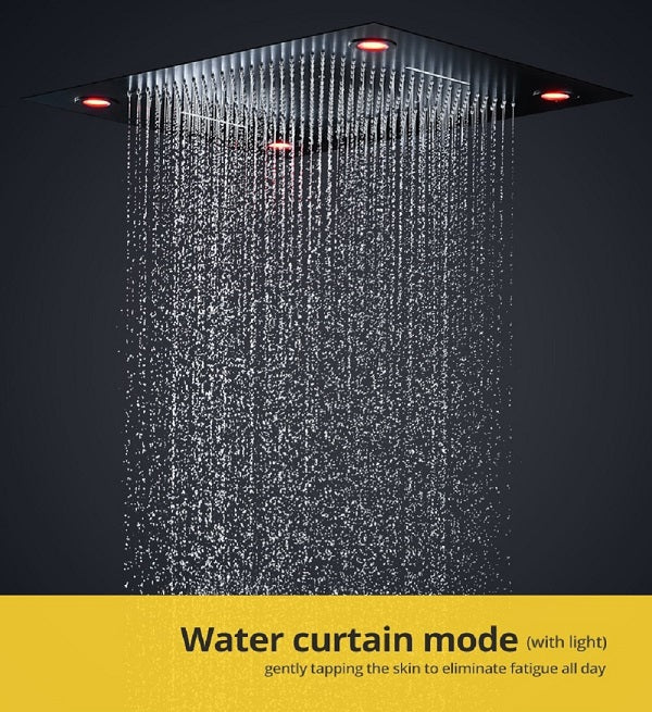 23"x31" Luxurious Classic Design waterfall & rainfall LED shower system β 6 mode - Cascada Showers