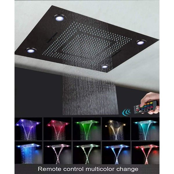 23"x31" Luxurious Classic Design waterfall & rainfall LED shower system β 6 mode - Cascada Showers