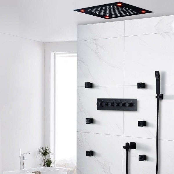 23"x31" Luxurious Classic Design waterfall & rainfall LED shower system β 6 mode - Cascada Showers