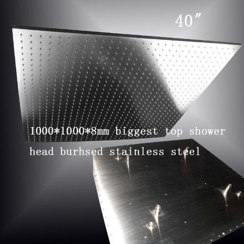 Large ceiling mounted shower head rainfall water pattern
