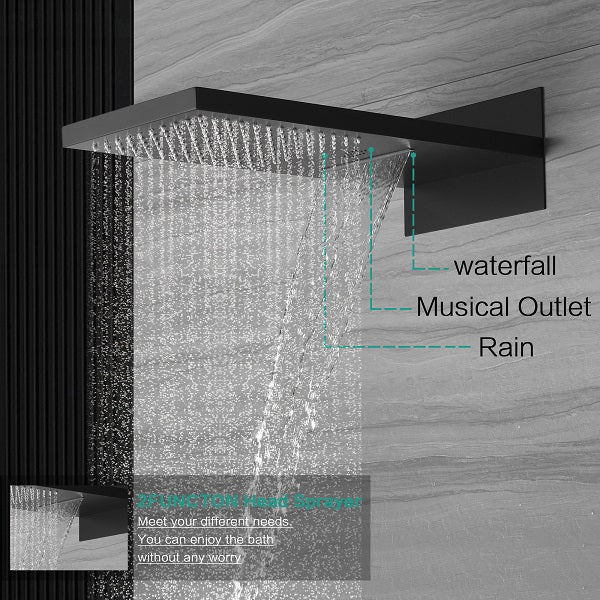 9"x22β Music LED shower system - Cascada Showers