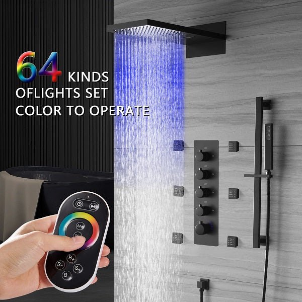9"x22β Music LED shower system - Cascada Showers