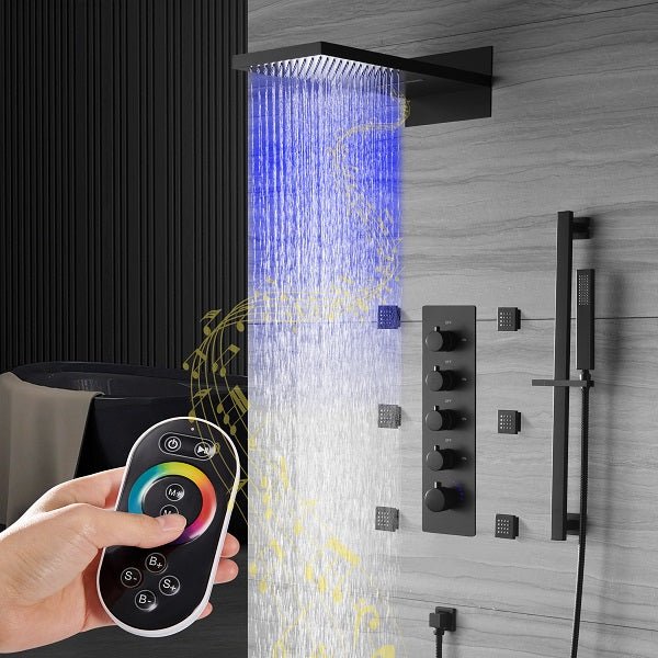 9"x22β Music LED shower system - Cascada Showers