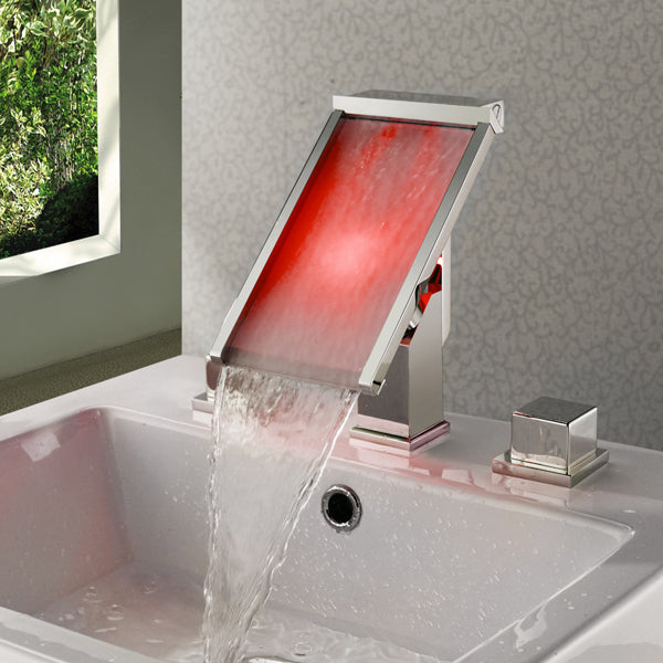 LED Waterfall Bathroom Sink Faucet