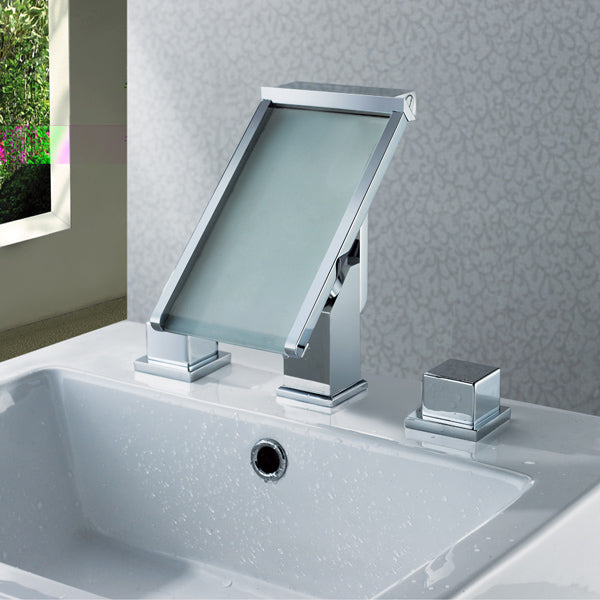 LED Waterfall Bathroom Sink Faucet