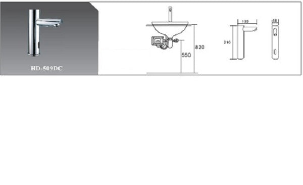 EcoSprint sensor tap connected to hot and cold water lines