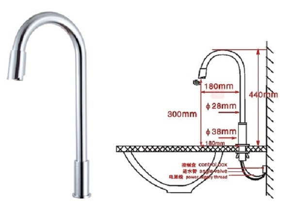 Automatic Hands Free Contemporary Sensor Faucet (Hot & Cold) - Cascada Showers