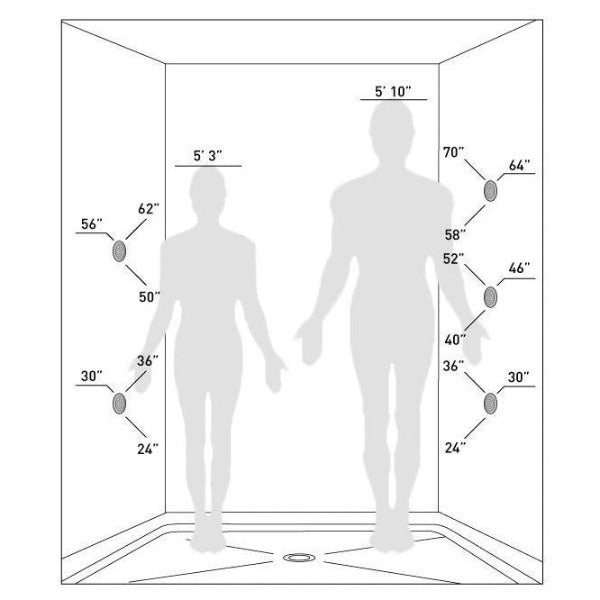 Cascada 4" Square (34-Nozzle) Body Spray Jet Shower - Cascada Showers