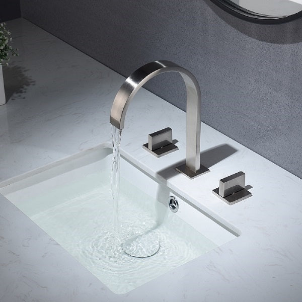 Cascada waterfall bathroom sink faucet in brushed nickel