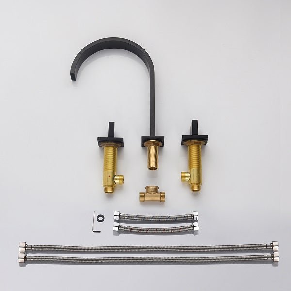 Cascada faucet package including spout, handles, and connection pipes