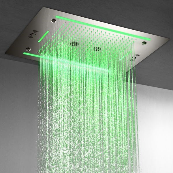 Cascada Venice 23"x31" Brushed Nickel Bluetooth LED Shower System - Cascada Showers