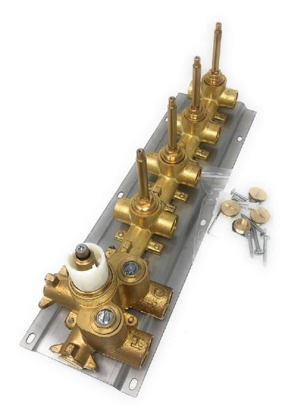 Contemporary 4-Knob Thermostatic Valve - Cascada Showers