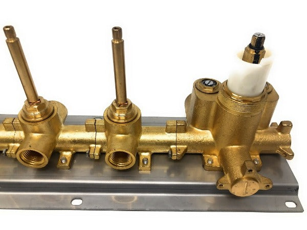 Contemporary 4-Knob Thermostatic Valve - Cascada Showers