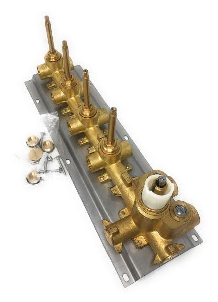 Contemporary 4-Knob Thermostatic Valve - Cascada Showers