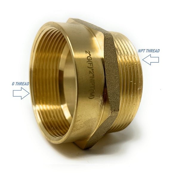 G Thread (Metric BSPP) Female to NPT Male Adapter - Lead-Free (2" x 2") - Cascada Showers