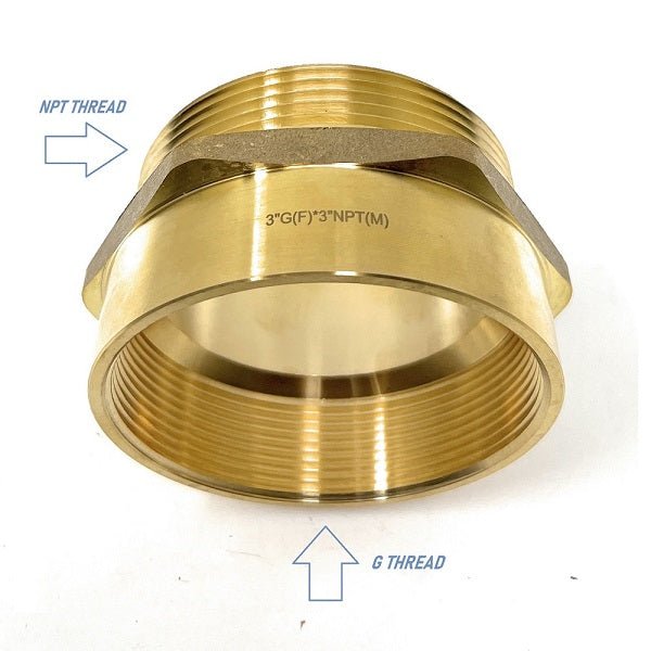 G Thread (Metric BSPP) Female to NPT Male Adapter - Lead Free (3" x 3") - Cascada Showers
