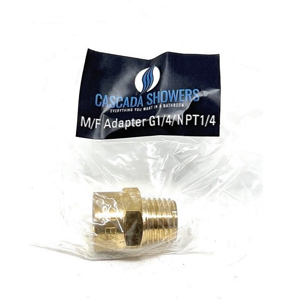 G Thread (Metric BSPP) Male to NPT Female Adapter - Lead-Free (1/4" x 1/4") - Cascada Showers