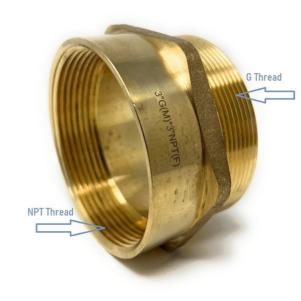 G Thread (Metric BSPP) Male to NPT Female Adapter - Lead-Free (3" x 3") - Cascada Showers