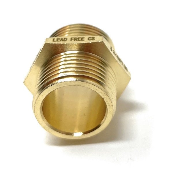 G Thread (Metric BSPP) Male to NPT Male Lead-Free Adapter (3/4" x 3/4") - Cascada Showers