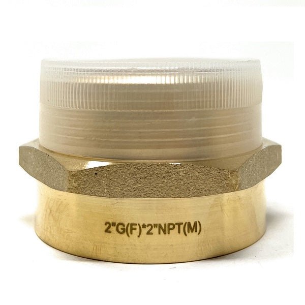 Lead-Free Brass G Thread Female to NPT Male Adapter - 2" x 2" - Cascada Showers
