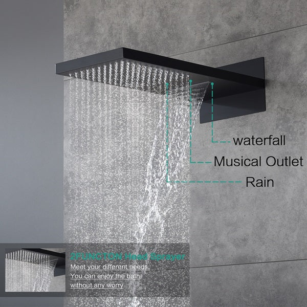 Naples 9"x26" LED Digital Music Shower System By Cascada Showers - Cascada Showers