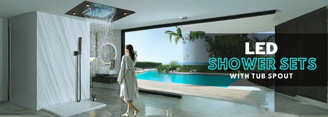 LED Shower Sets with tub spout - Cascada Showers