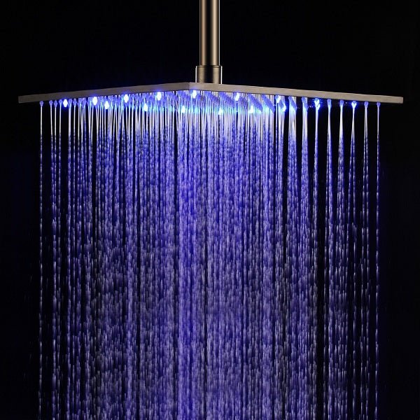 16" Rainfall LED Shower Set Double-Function Valve - Cascada Showers