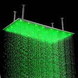 20"x40" Ceiling Mount Rainfall LED Shower Head, include Shower Arm - Cascada Showers
