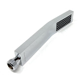 Installed brass shower arm paired with a rainfall showerhead, enhancing the shower experience with durability and style