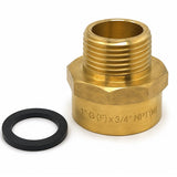 1 inch G female to 3/4 inch NPT male brass adapter with washer