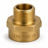 Lead-free brass 1 inch G female to 3/4 inch NPT male pipe adapter