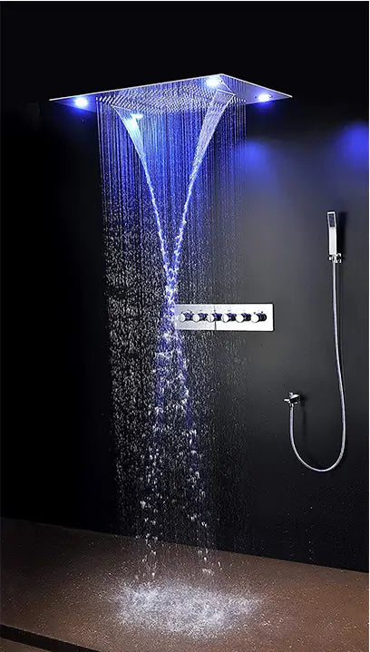 Wall-mounted shower arm with rainfall head