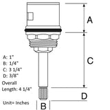 Dimensions of diverter cartridge CSSL85675 for 3-knob shower valve 