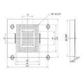 Cascada 23x31 Recessed LED Shower Head Dimensions Diagram in Inches for Ceiling Installation