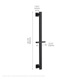 Cascada sliding shower bar dimension diagram — 26.2 inches total length 665mm wall mounted